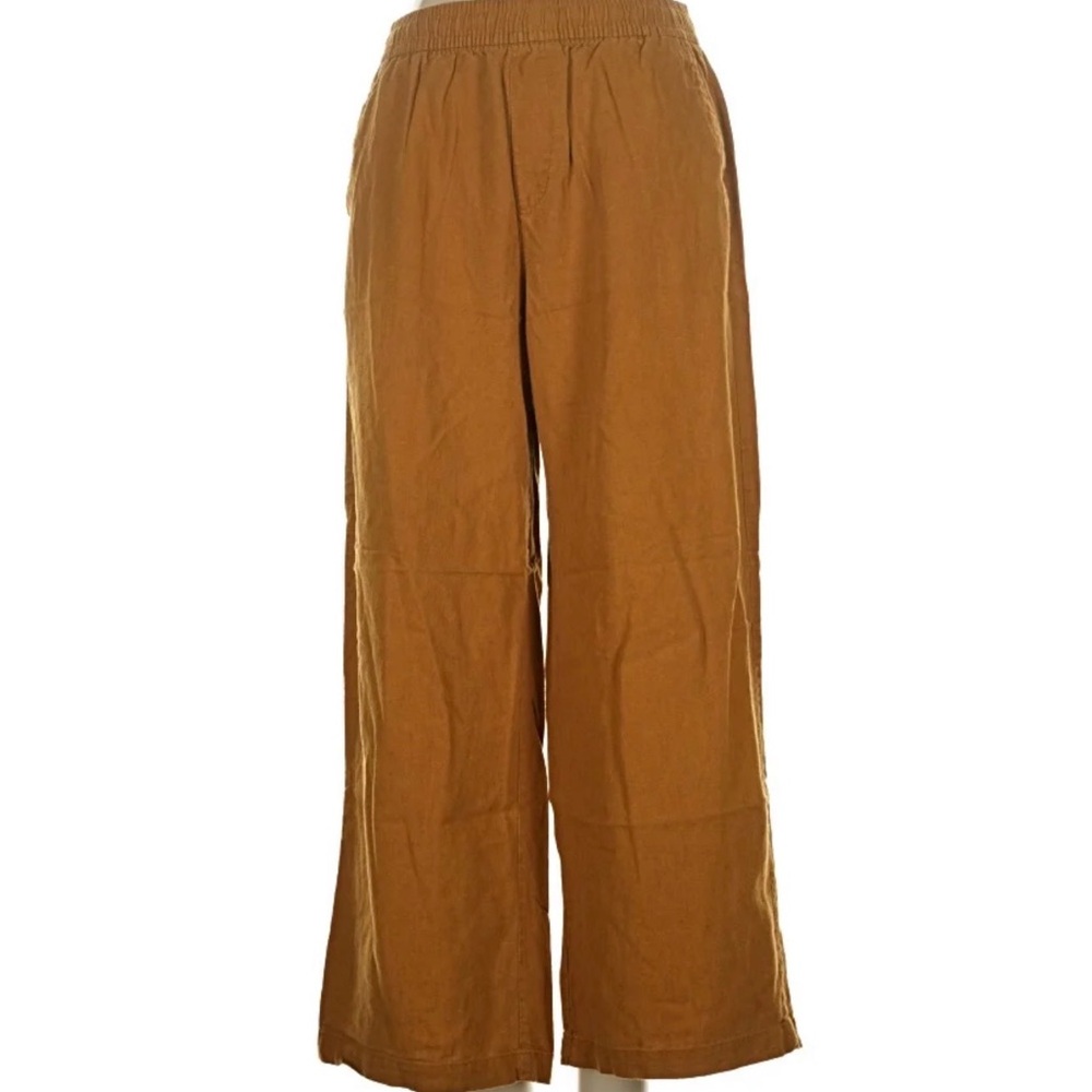Old Navy Women's Wide Leg Linen Blend Pants - mustard